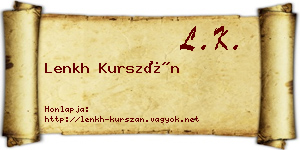 Lenkh Kurszán névjegykártya